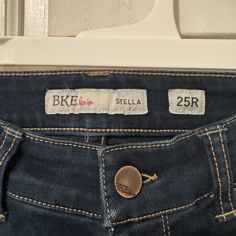 BKE Blue Skinny Jeans with Contrast Stitching